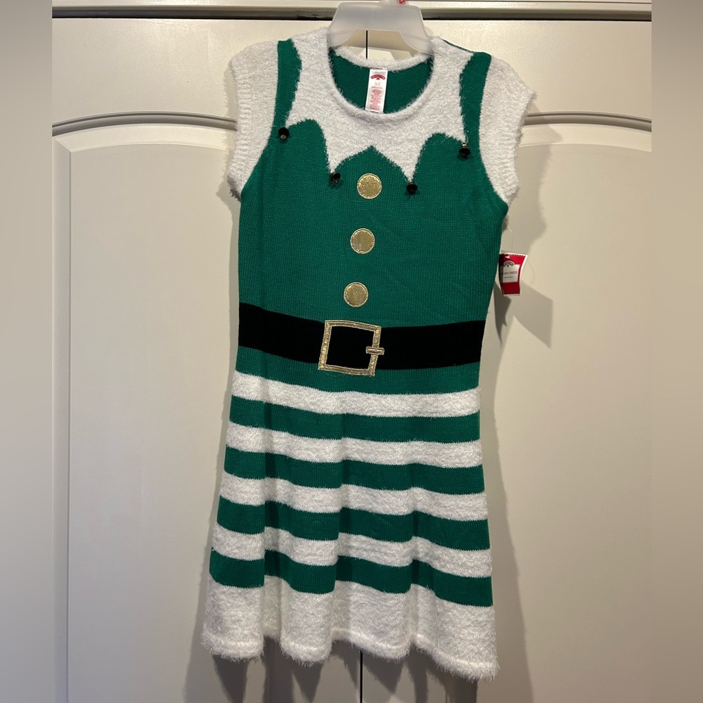 Elf Christmas Sweater Dress